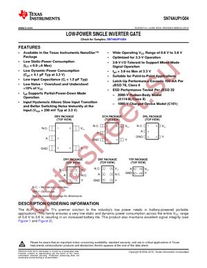 SN74AUP1G04DBVTE4 datasheet  